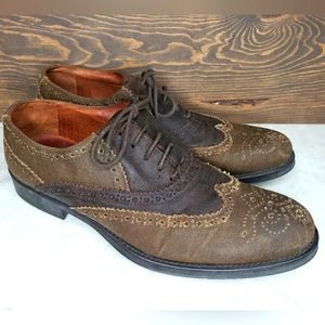 Donald j pilner oxford mens dress shoes brown made in Italy size 8.5